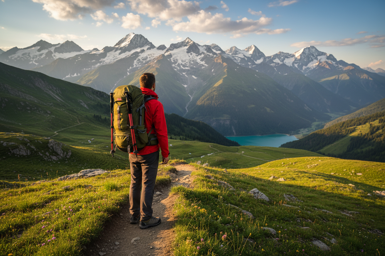 more focused on the hiker